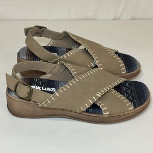 MUKLUKS‎ City High Rise Taupe Strap Sandals women’s Footwear Flats Size 9.5